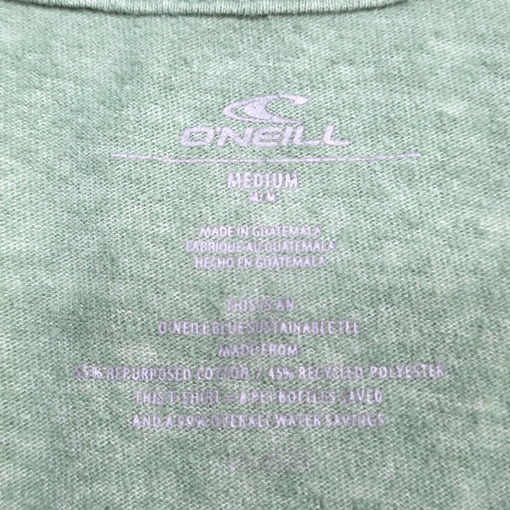 O'Neill Graphic T-Shirt Womens Medium Green Surfboard Sun Sustainable Tee SEO - Picture 5 of 6